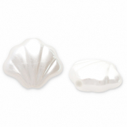 Imitaci&oacute;n de perlas de agua dulce conchas Blanco