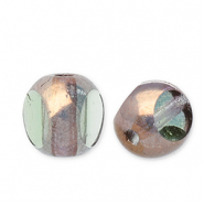 Abalorios Checos FPB redondos 6mm Peridot-bronze
