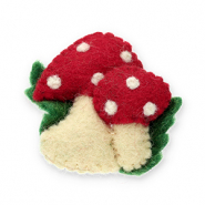 Broches en fieltro seta Rojo-blanco-verde