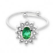 Anillos Acero Inox Plateado-verde