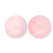 Abalorios acr&iacute;licos con glitter 6 mm Rosa claro-turquesa