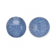 Abalorios acr&iacute;licos con glitter 8 mm Azul montana-plateado
