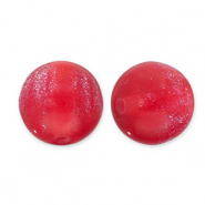Abalorios acr&iacute;licos con glitter 12 mm Rojo-turquesa
