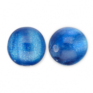 Abalorios acr&iacute;licos con glitter 12 mm Azul-turquesa