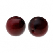 Abalorios de resina 14mm Berenjena roja