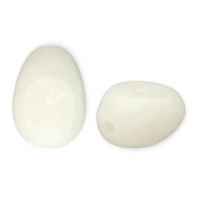 Abalorios acr&iacute;licos con forma de huevo Blancuzco-blanco