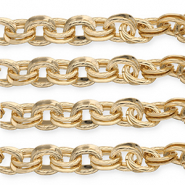 Fornituras aluminio cadena jasseron anclaje de eslabón doble Dorado