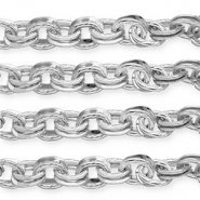 Fornituras aluminio cadena jasseron anclaje de eslabón doble Plateado