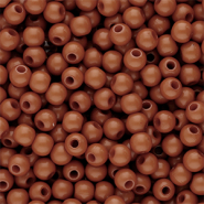 Abalorios acrílicos 4 mm brillante Marrón coñac oscuro