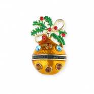 Broches esfera navide&ntilde;as Dorado-multicolor
