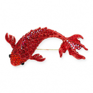Broches llamativos carpa koi Rojo- rojo cubierta AB-negro