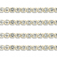 Cadena Strass Acero Inox 2mm Dorado-cristal