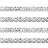 Cadena Strass Acero Inox 2mm Plateado-cristal