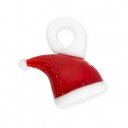 Colgantes de vidrio gorro de papá noel Rojo-blanco