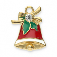 Colgantes Acero Inox campana de navidad Dorado-rojo-verde-blanco