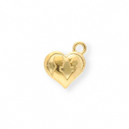 Colgantes Acero Inox coraz&oacute;n con silueta Dorado