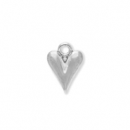 Colgantes Acero Inox coraz&oacute;n Plateado