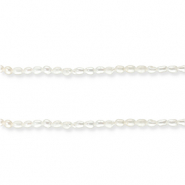 Perlas de agua dulce grano de arroz Blanco natural