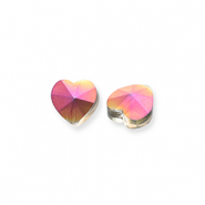 Abalorios faceteados Fashion corazón Plateado-cubierta AB
