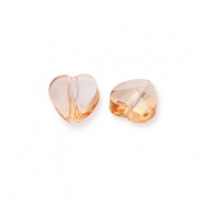 Abalorios faceteados Fashion corazón Beige melocotón-revestimiento pearl shine