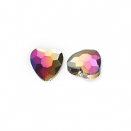 Abalorios faceteados Fashion corazón Plateado-cubierta AB