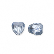 Abalorios faceteados Fashion corazón Azul-revestimiento pearl shine