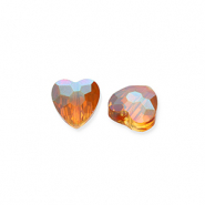 Abalorios faceteados Fashion corazón Naranja flama-cubierta AB