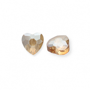 Abalorios faceteados Fashion corazón Beige melocotón-revestimiento pearl shine