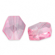 Abalorios faceteados Fashion hexágono Rosa