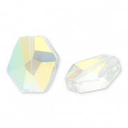 Abalorios faceteados Fashion hexágono Transparente-cubierta AB