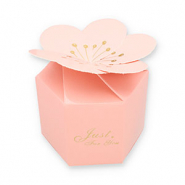 Cajitas de joyería (regalo) flor "Just for you" Rosa claro-dorado
