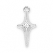Colgantes Acero Inox estrella con strass Plateado-transparente