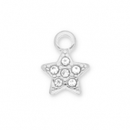 Colgantes Acero Inox estrella con strass Plateado-transparente
