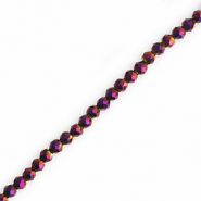Abalorios faceteados redondos 3mm Púrpura oscuro-cubierta AB