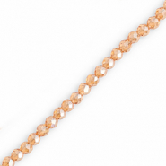 Abalorios faceteados redondos 3mm Naranja melocotón