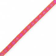 BY31&reg; Cinta con texto lineas "Congrats" Rosa ne&oacute;n-rosa magenta-dorado