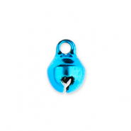 Colgantes met&aacute;licos cascabel 6mm Azul