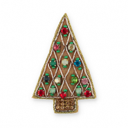 Broches &aacute;rbol navide&ntilde;o Marr&oacute;n claro-multicolor