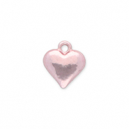 Colgantes met&aacute;licos coraz&oacute;n Rosa claro