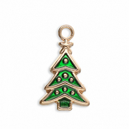 Colgantes met&aacute;licos &aacute;rbol de navidad Dorado-verde