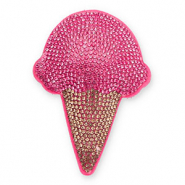 Colgantes llamativos con strass helado Rosa oscuro-marr&oacute;n