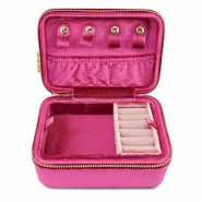 BY31® Caja de joyería terciopelo Fucsia-rosa vintage