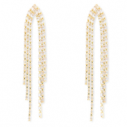 Pendiente de latón Eco-brass® con zircón Dorado-cristal