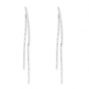 Pendiente de lat&oacute;n Eco-brass&reg; con strass Plateado-cristal