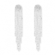 Pendiente de lat&oacute;n Eco-brass&reg; con strass Plateado-cristal