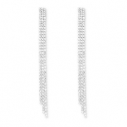 Pendiente de lat&oacute;n Eco-brass&reg; con strass Plateado-cristal