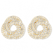 Pendiente de lat&oacute;n Eco-brass&reg; con strass Dorado-cristal