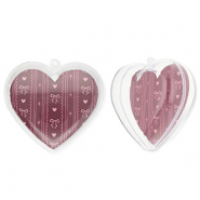 Adorno transparente corazón Transparente-vino tinto frutos rojos-rosa claro