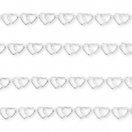 Fornituras Acero Inox cadena jasseron corazoncitos Plateado
