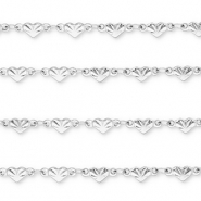 Fornituras Acero Inox cadena jasseron corazón Plateado